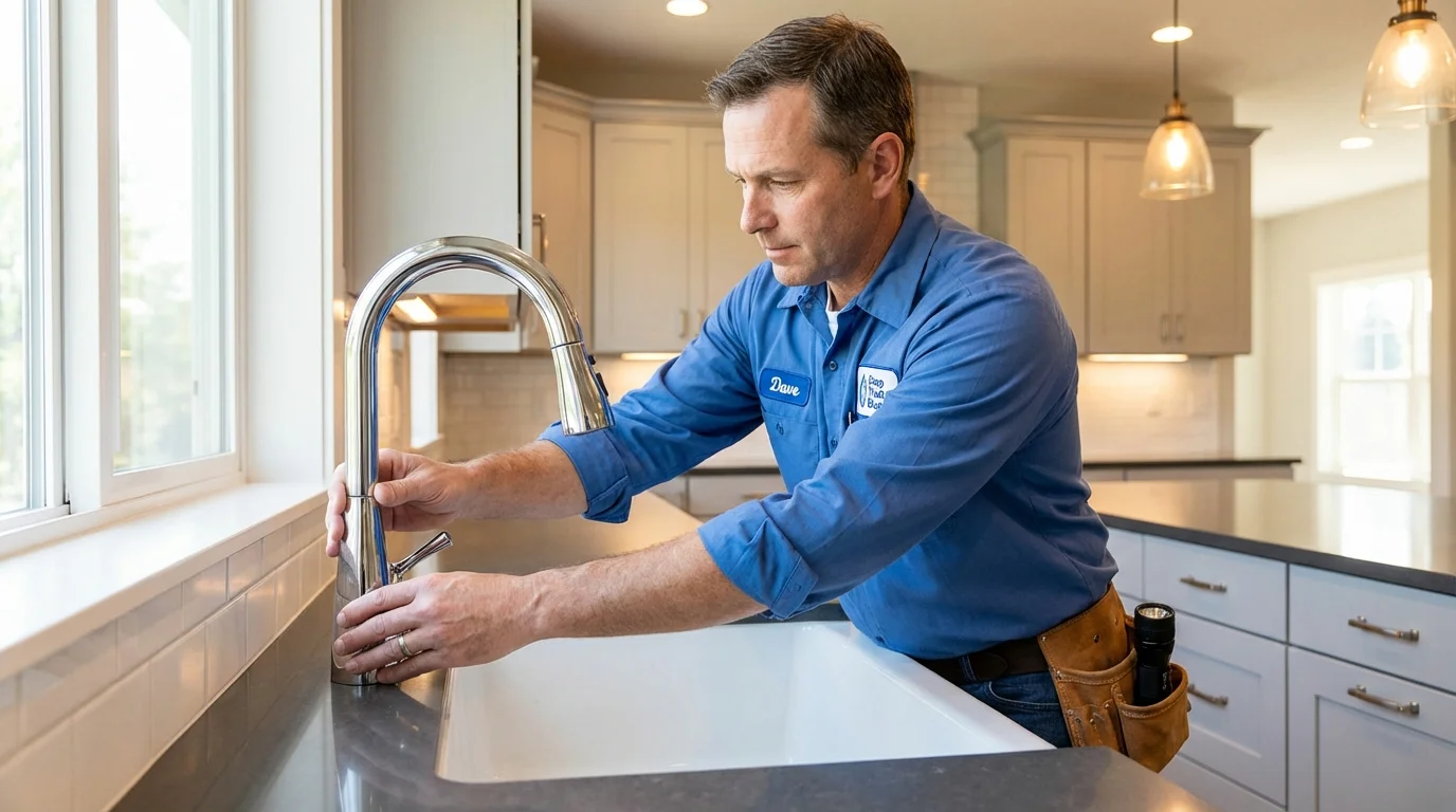 Kitchen faucet installation by Johns Plumbing LLC in Olney